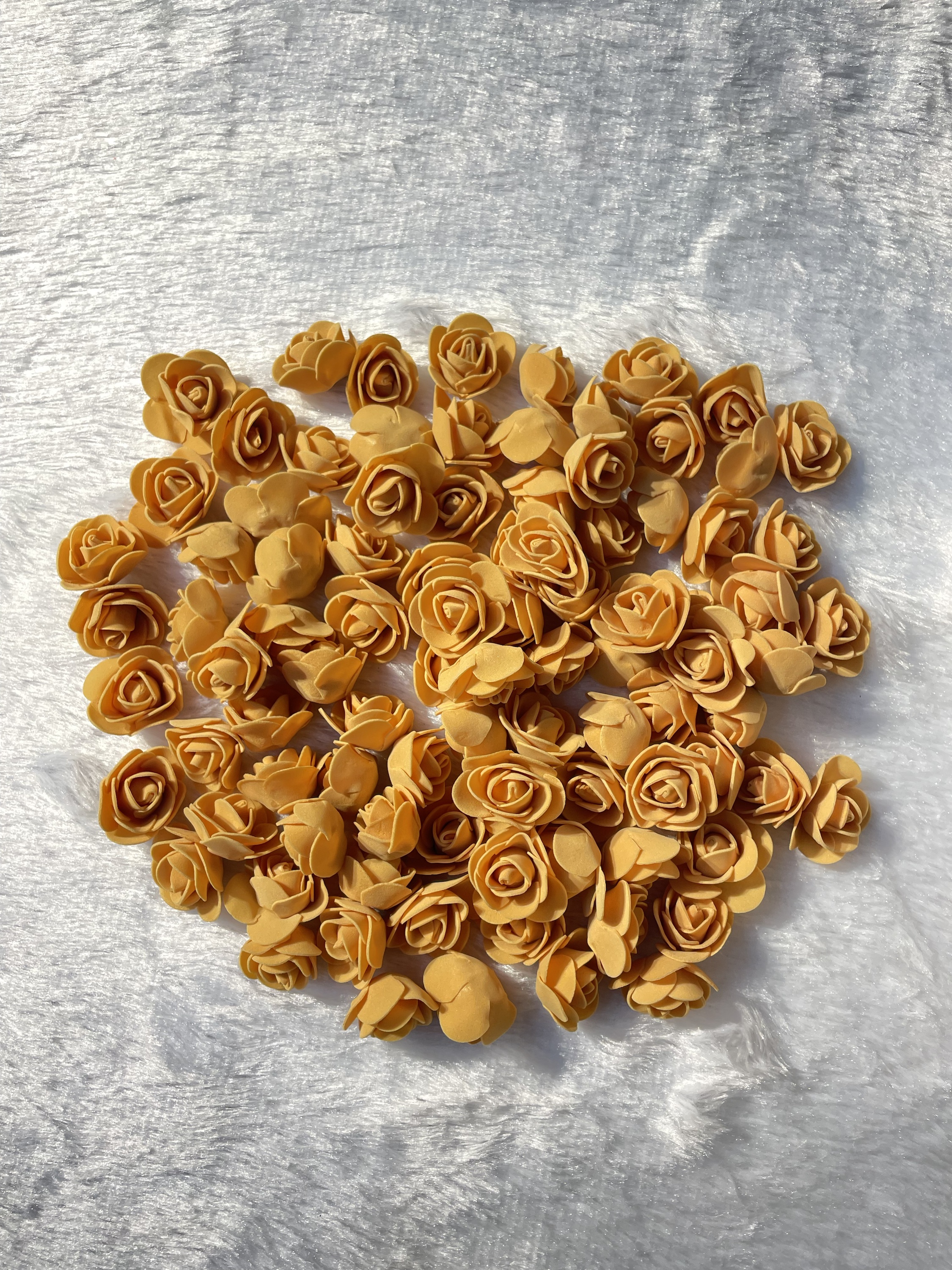 Mustard yellow foam flower (500 pieces) size-3cm