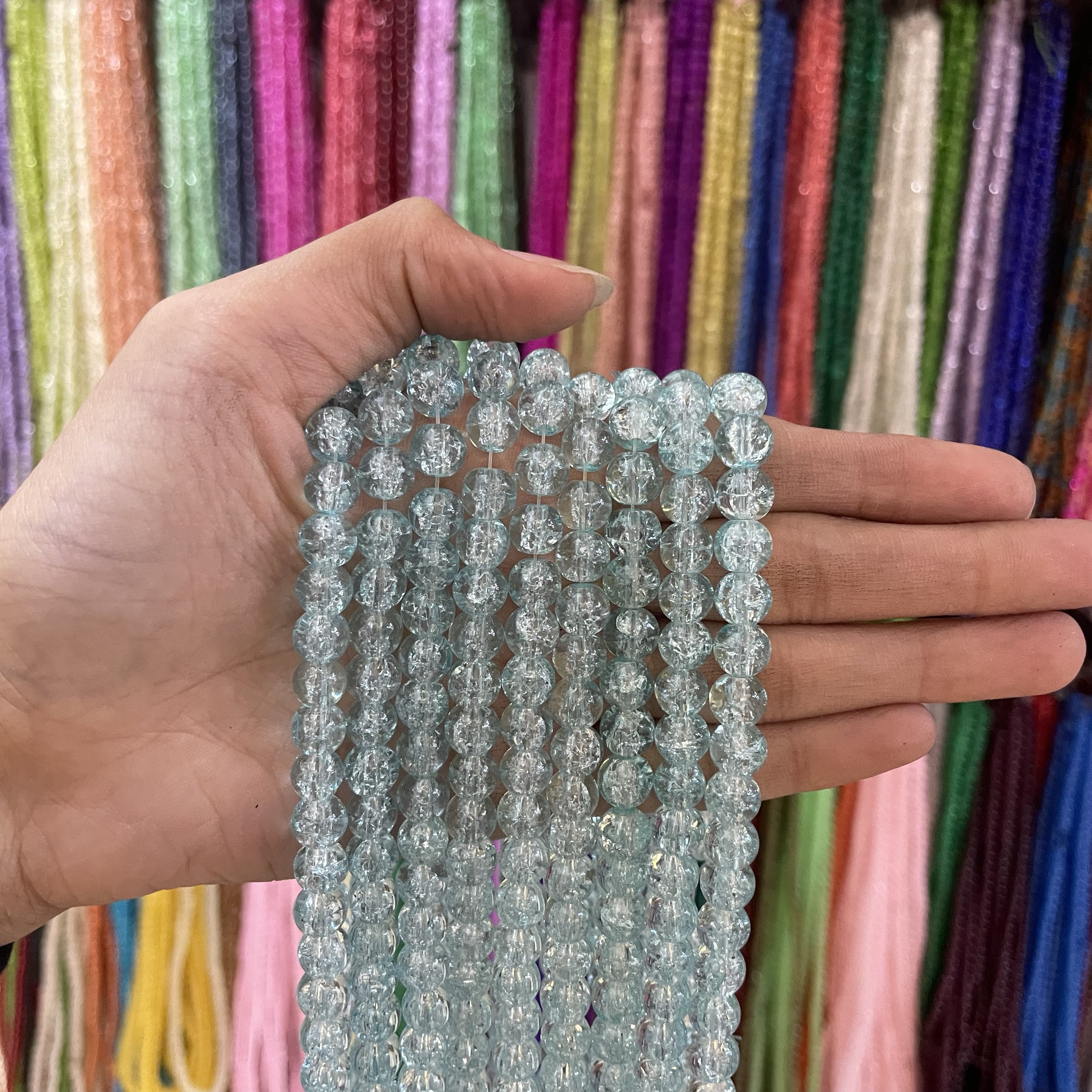 Sky blue crackle 1 line (8mm)