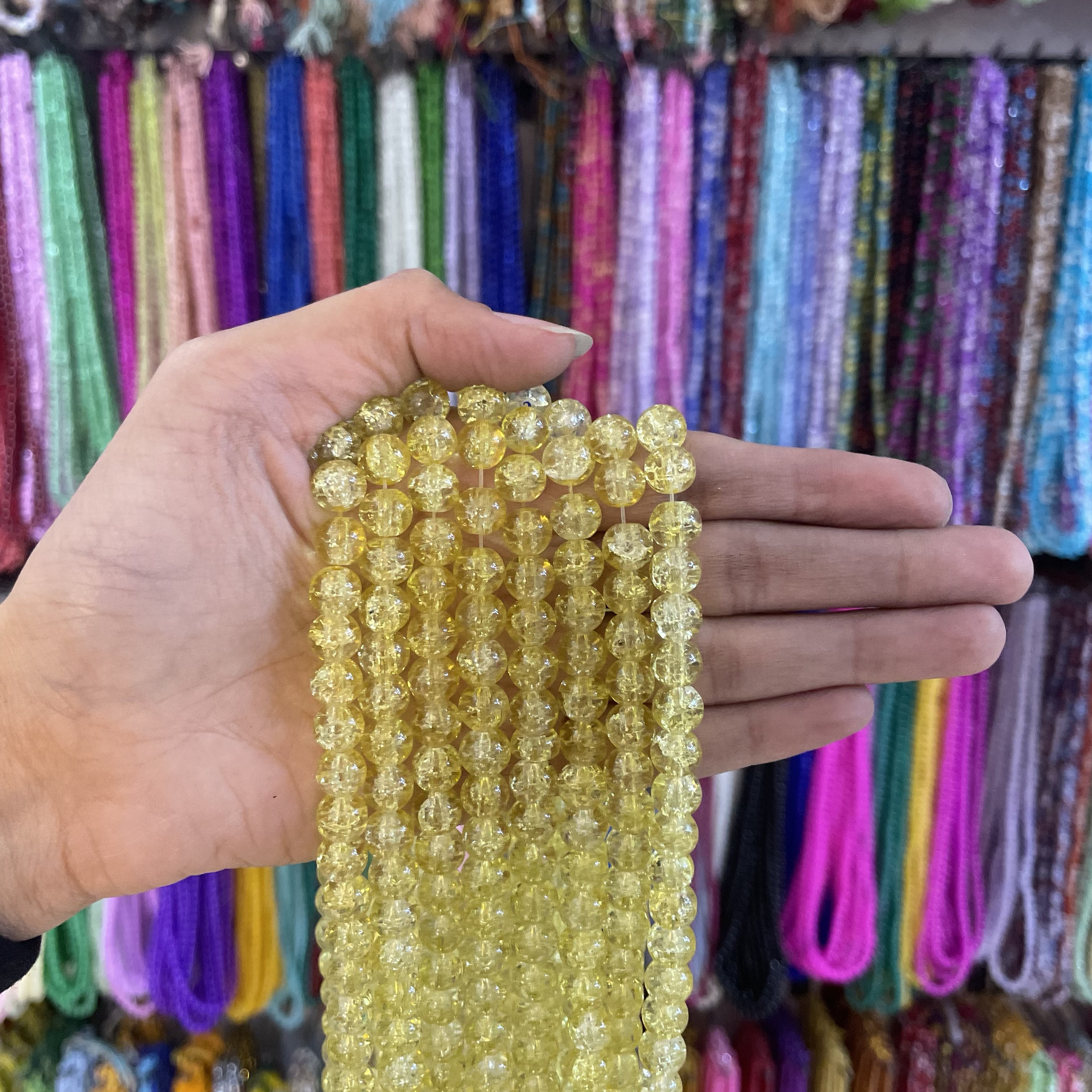 Light yellow crackle 1 line (8mm)