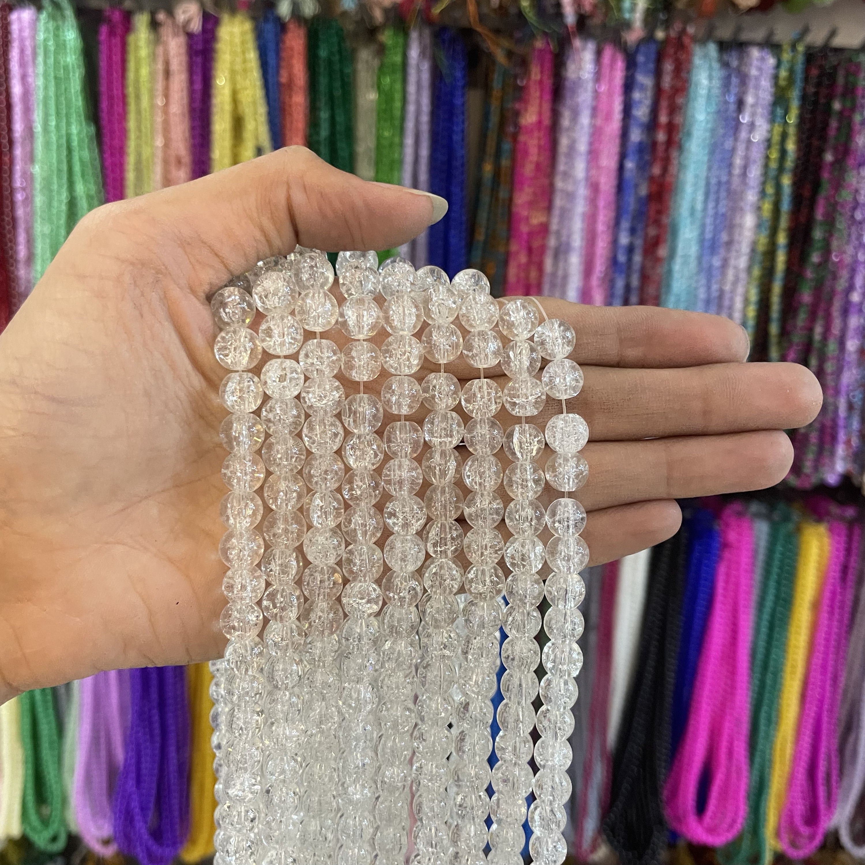 White crackle 1 line (8mm)