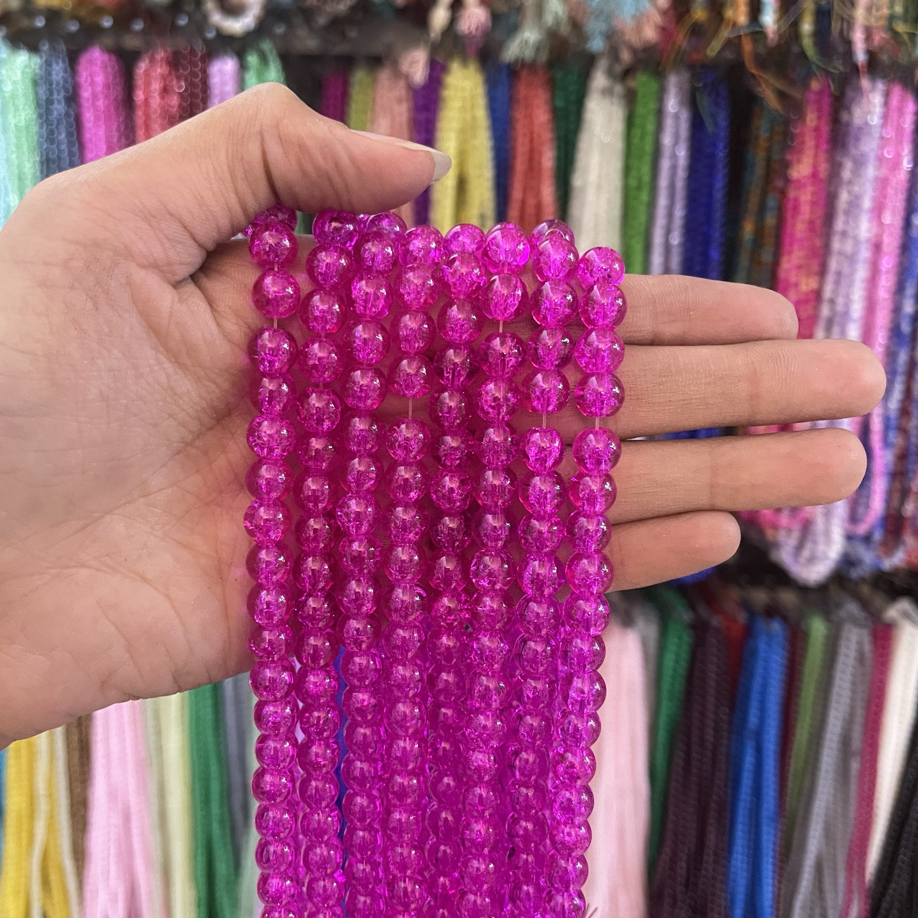 Dark pink crackle 1 line (8mm)