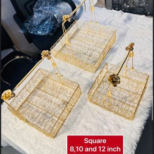 Square metal tray