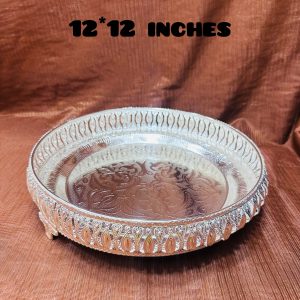 Round big size German silver plate