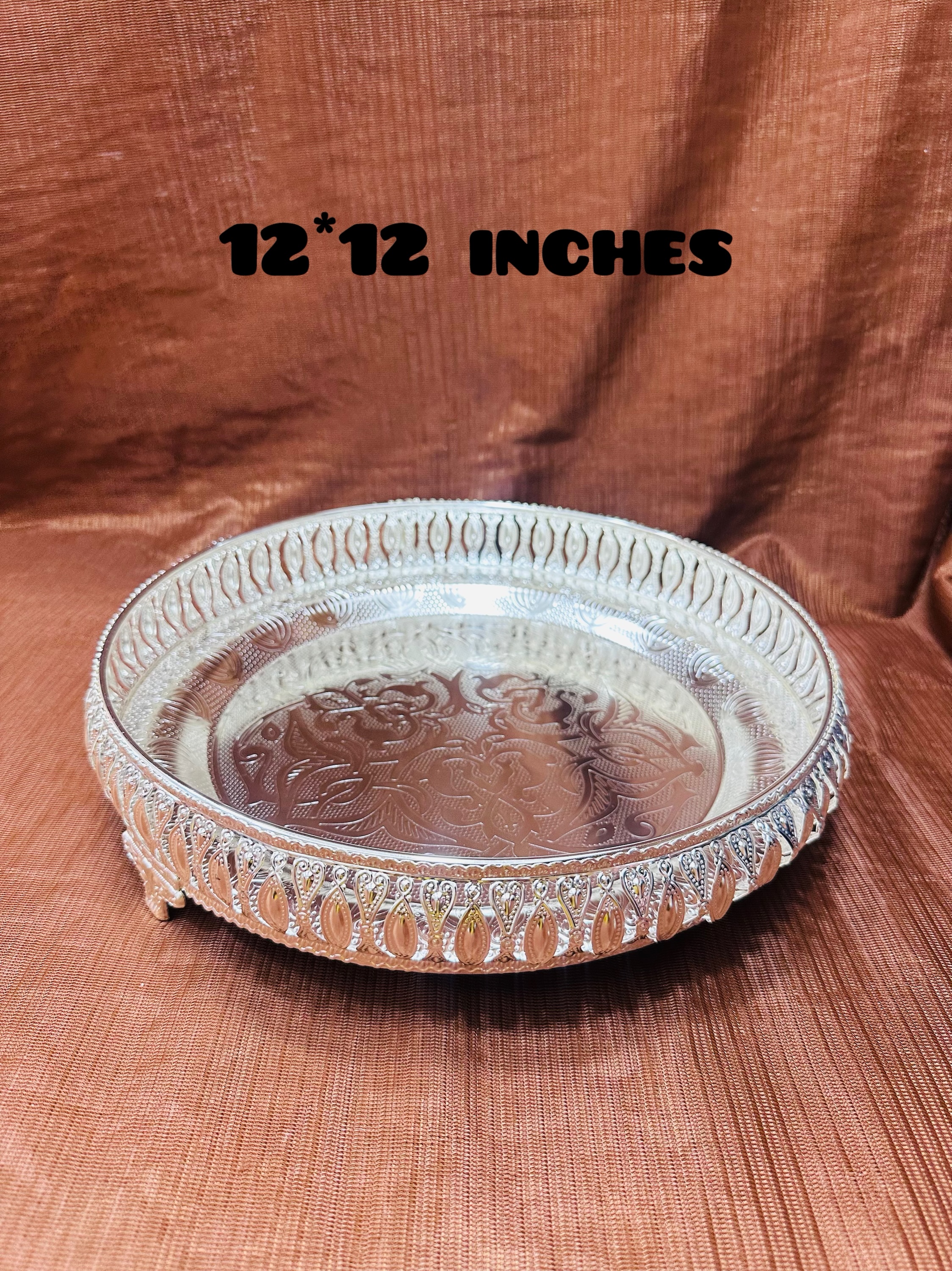 Round big size German silver plate