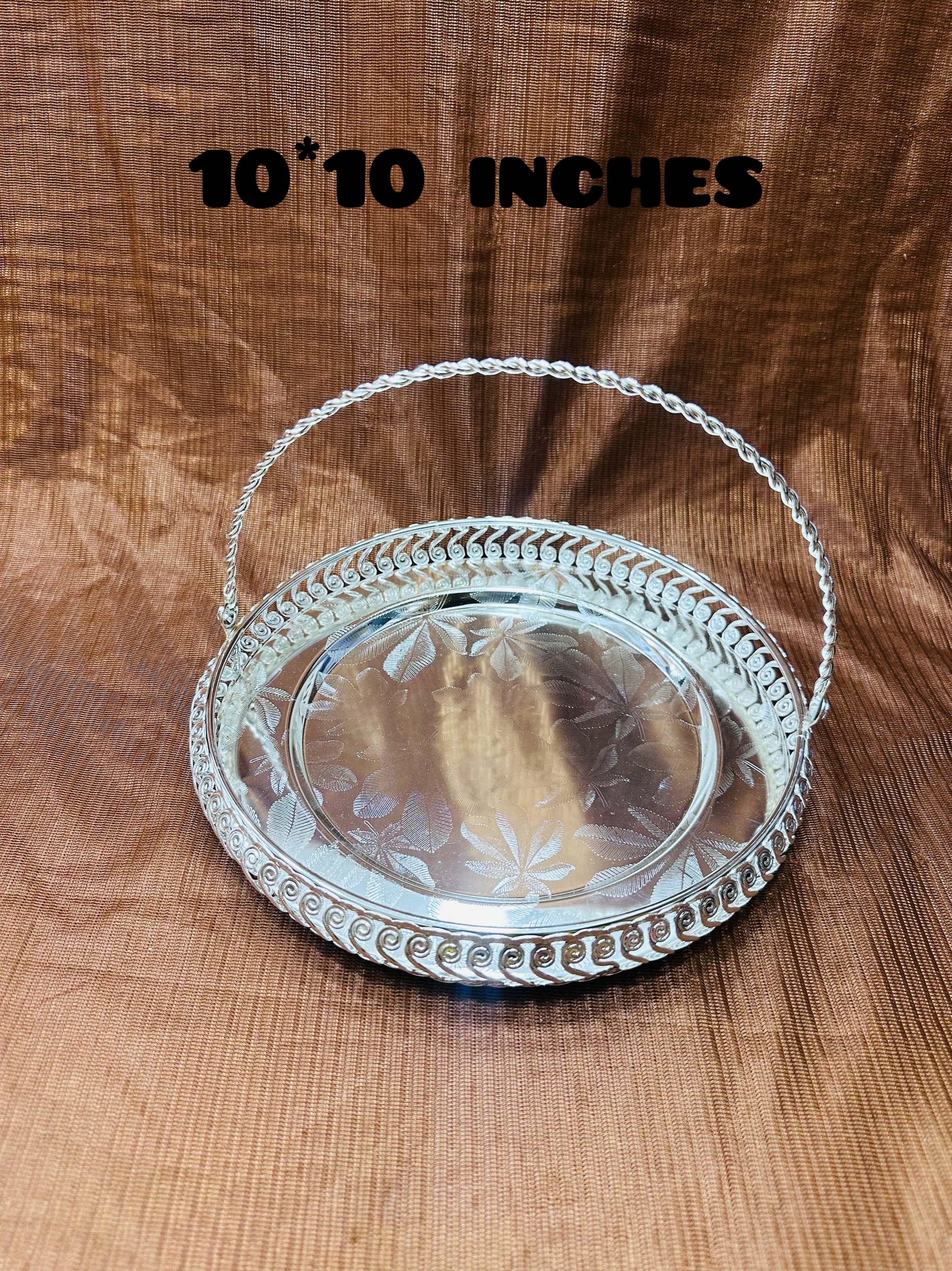 Round medium German silver plate