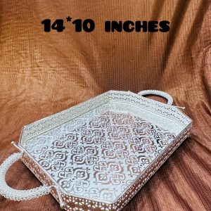 Rectangle with handles German silver plate