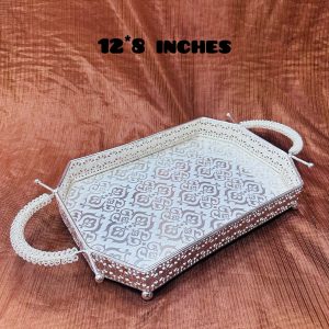 Rectangle with handles medium German silver plate