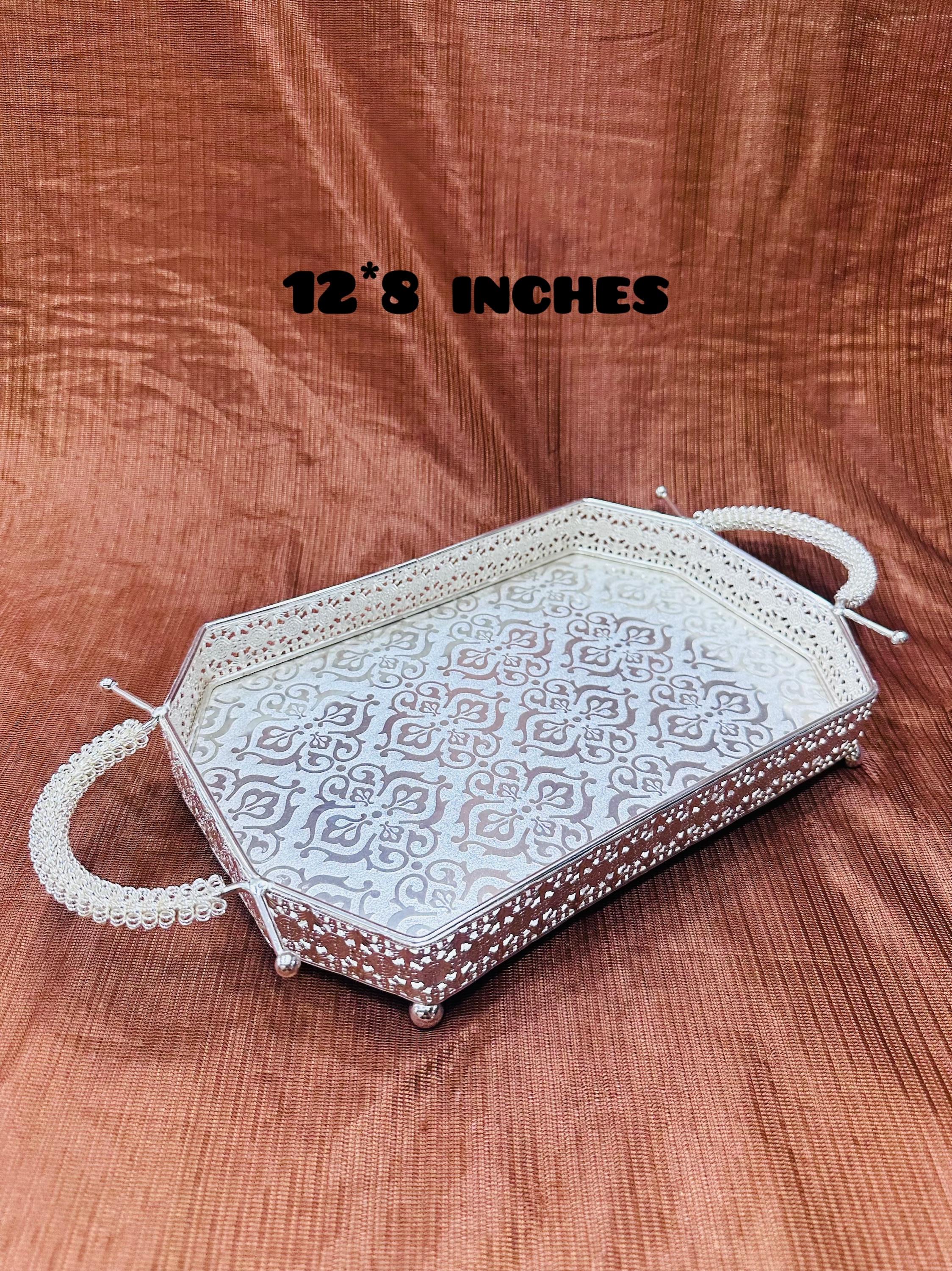 Rectangle with handles medium German silver plate