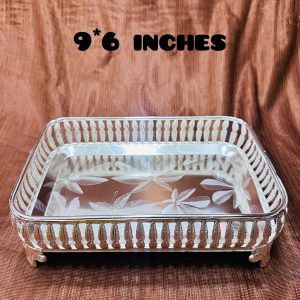 German silver plate with stand