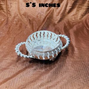 German silver round 5*5 inches