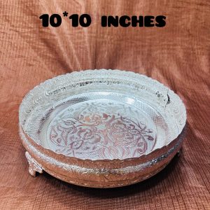 Round medium German silver plate