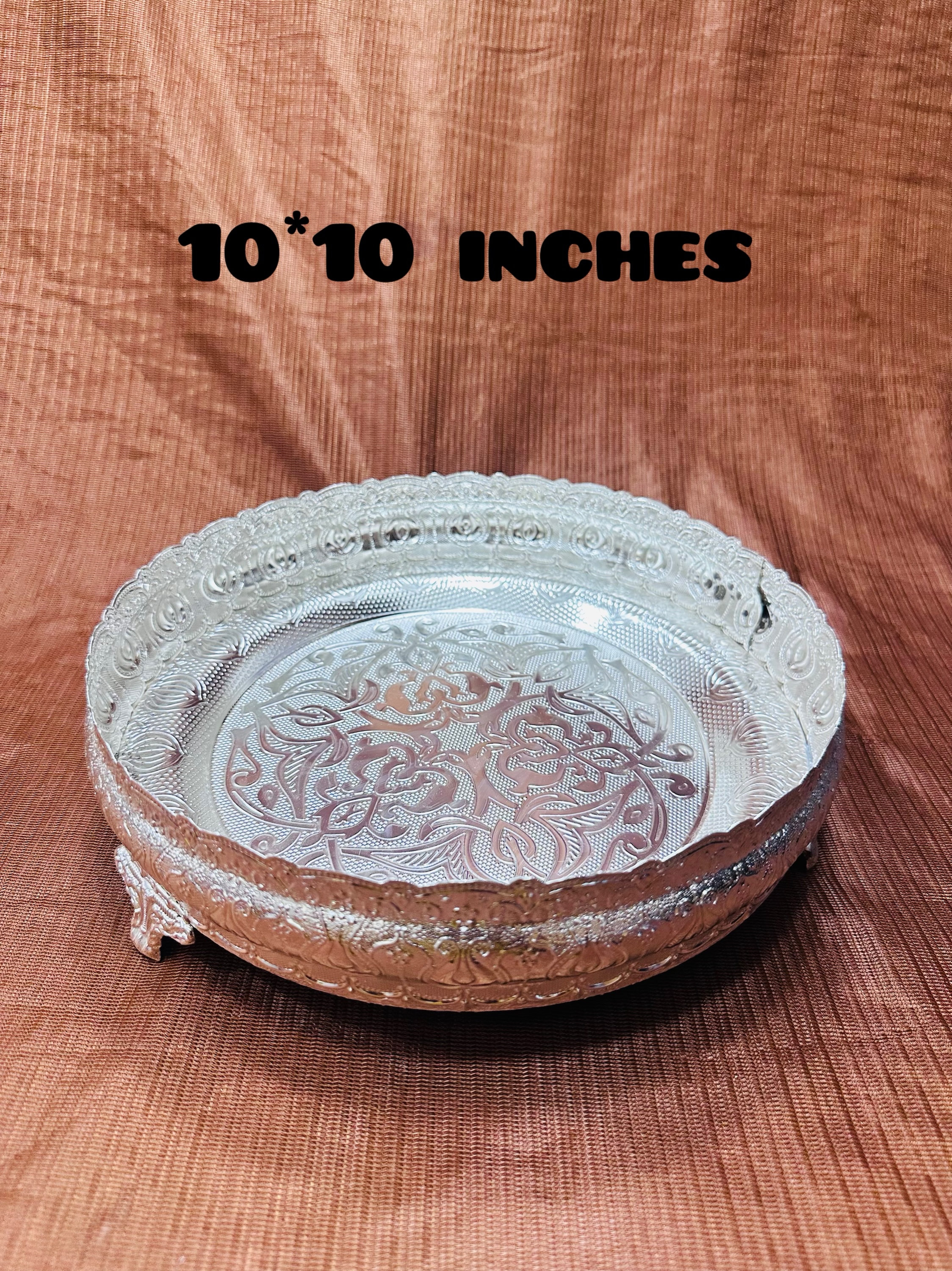 Round medium German silver plate