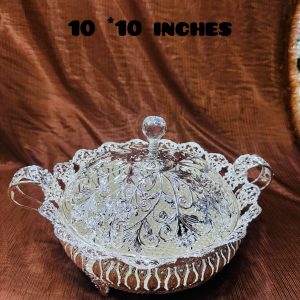 Round with cap German silver plate