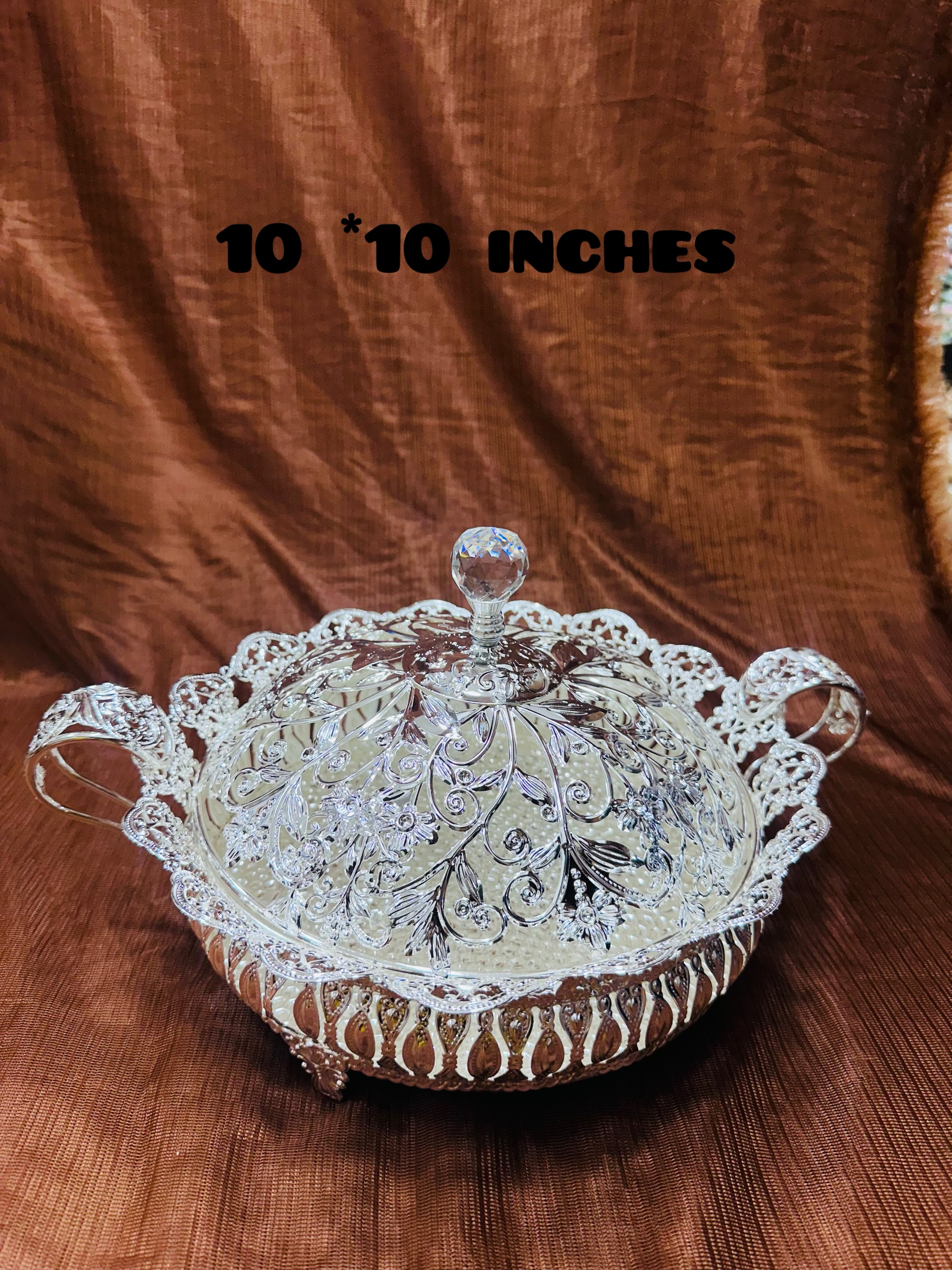 Round with cap German silver plate