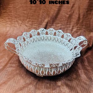 Round with handles german silver plate