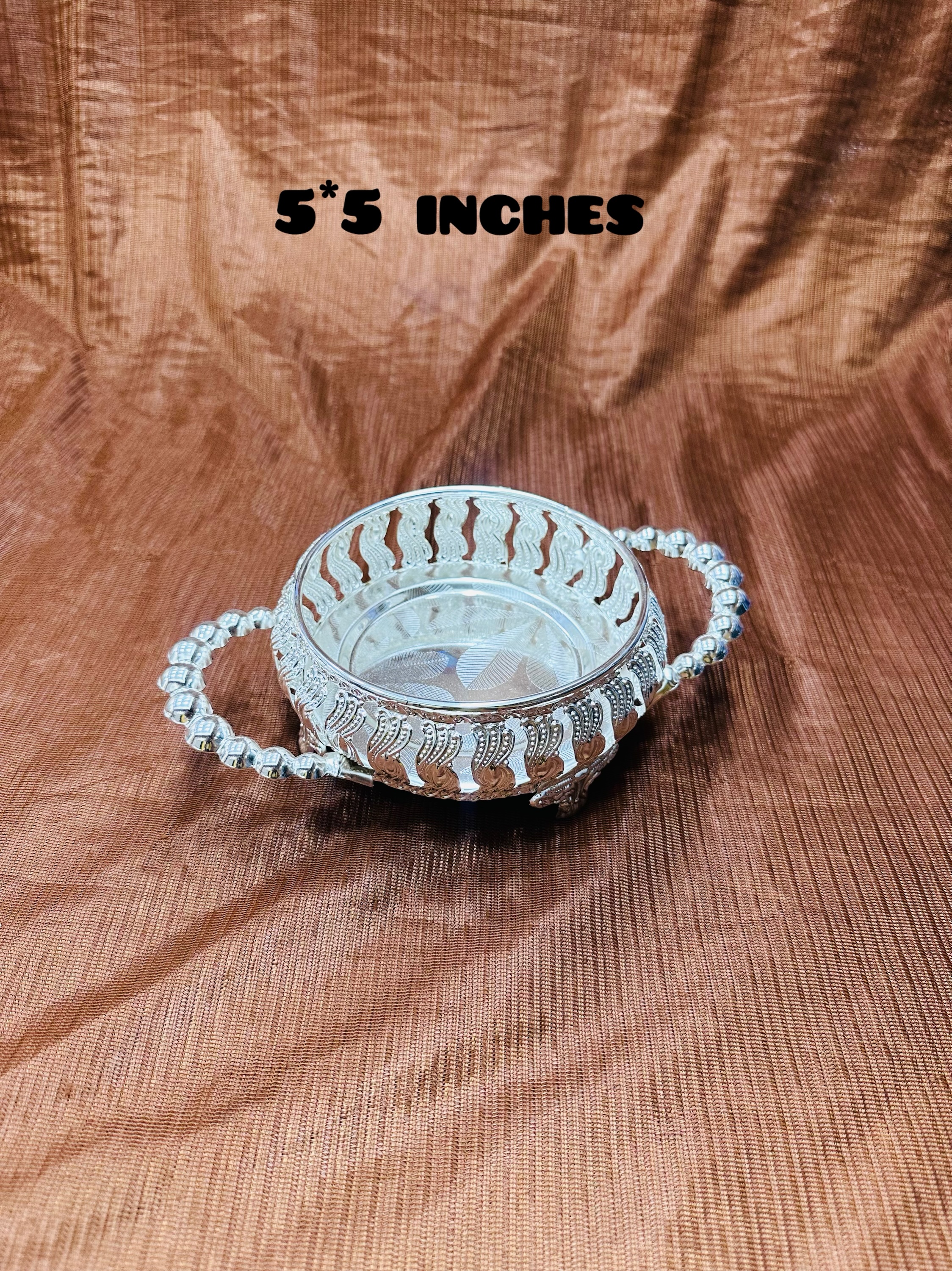 German silver round 5*5 inches