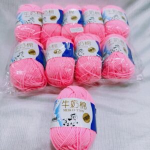 Pure cotton milk yarn Neon Pink (single peice)