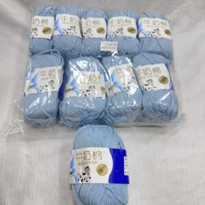 Pure cotton milk yarn Powder Blue (single peice)